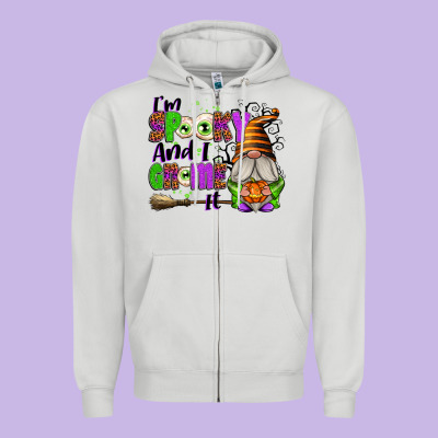 I'm Spooky And I Gnome It Zipper Hoodie Designed By Texasbilliewilder