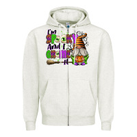 Oatmeal Heather I'm Spooky and I Gnome It Zipper Hoodie - texasbilliewilder