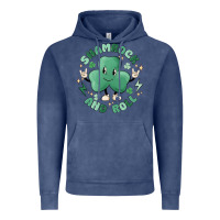 Vintage Denim shamrock and roll Vintage Hoodie - MaliasSmallBusiness