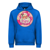 Cobalt Pink Merry Christmas Santa Urban Hoodie - FaDigitalArtStudio