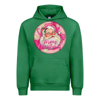 Emerald Pink Merry Christmas Santa Urban Hoodie - FaDigitalArtStudio