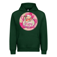 Forest Green Pink Merry Christmas Santa Urban Hoodie - FaDigitalArtStudio