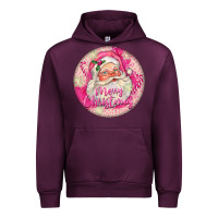 Mauve Wine Pink Merry Christmas Santa Urban Hoodie - FaDigitalArtStudio
