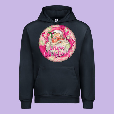 Pink Merry Christmas Santa Urban Hoodie Designed By Fadigitalartstudio