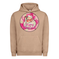 Pigment Burro Pink Merry Christmas Santa Urban Hoodie - FaDigitalArtStudio