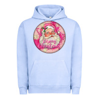 Pigment Grape Ice Pink Merry Christmas Santa Urban Hoodie - FaDigitalArtStudio