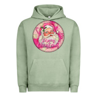 Pigment Oil Green Pink Merry Christmas Santa Urban Hoodie - FaDigitalArtStudio