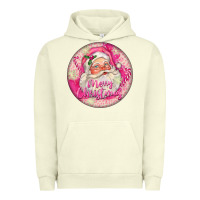 Pigment Pistachio Pink Merry Christmas Santa Urban Hoodie - FaDigitalArtStudio