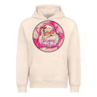Sandshell Pink Merry Christmas Santa Urban Hoodie - FaDigitalArtStudio