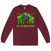 Burgundy St. Patricks Dental Long Sleeve Tee - BundleAndBundleShop
