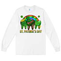 White St. Patricks Dental Long Sleeve Tee - BundleAndBundleShop