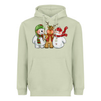 Matcha christmas polar bear reindeer and snowman Heavyweight Hoodie - CowGirlArtShop