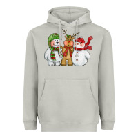 Moon Dust christmas polar bear reindeer and snowman Heavyweight Hoodie - CowGirlArtShop