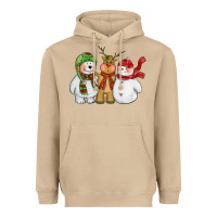 Mushroom christmas polar bear reindeer and snowman Heavyweight Hoodie - CowGirlArtShop