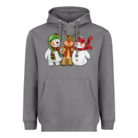 Storm christmas polar bear reindeer and snowman Heavyweight Hoodie - CowGirlArtShop