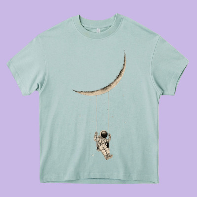 Astronaut Moon Swing Heavy Core Tee Designed By Bettercallsaul