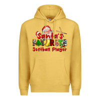 Antique Gold santas favorite softball player Premium Hoodie - CowGirlArtShop