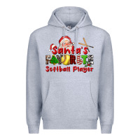 Heather Grey santas favorite softball player Premium Hoodie - CowGirlArtShop