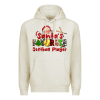 Oatmeal Heather santas favorite softball player Premium Hoodie - CowGirlArtShop