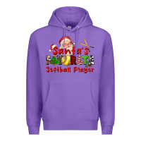 Purple santas favorite softball player Premium Hoodie - CowGirlArtShop