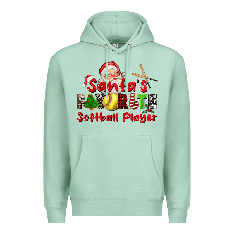 Santas Favorite Softball Player Premium Hoodie by CowGirlArtShop | Teevron