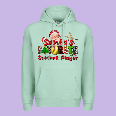 Santas Favorite Softball Player Premium Hoodie Designed By Cowgirlartshop