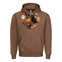 Chestnut Halloween Heart Zipper Hoodie - texasbilliewilder