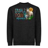 Black Small Town Mama With Sheeps Heavyweight Sweatshirt - BundleAndBundleShop