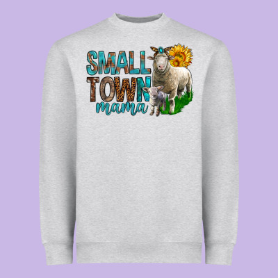 Small Town Mama With Sheeps Heavyweight Sweatshirt Designed By Bundleandbundleshop
