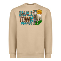 Mushroom Small Town Mama With Sheeps Heavyweight Sweatshirt - BundleAndBundleShop