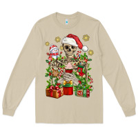 Mushroom Skeleton Christmas Element Snowman Awda Long Sleeve Tee - BundleAndBundleShop