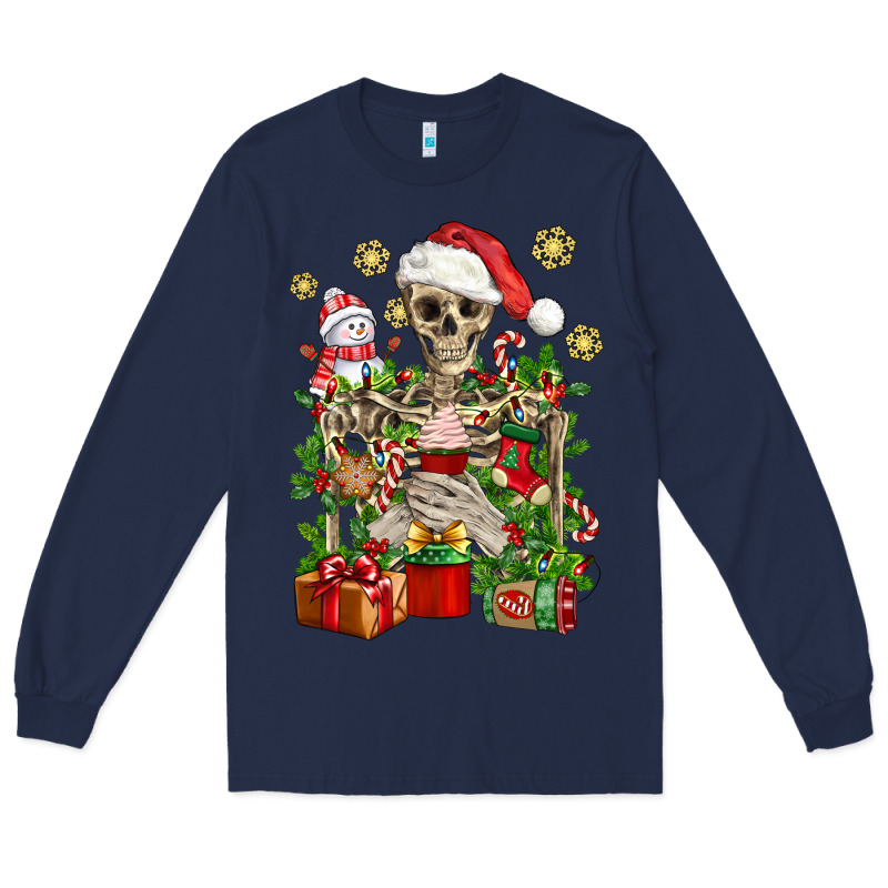 Skeleton Christmas Element Snowman Awda Long Sleeve Tee by BundleAndBundleShop | Teevron