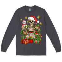 Smoke Skeleton Christmas Element Snowman Awda Long Sleeve Tee - BundleAndBundleShop