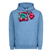 Pigment Pebble Blue Western Xoxo Urban Hoodie - FaDigitalArtStudio