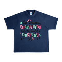 Navy she overcame everything that was meant to destroy Urban Heavy Tee - MaliasSmallBusiness