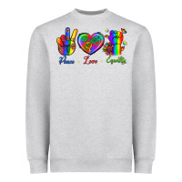 Heather Grey Peace Love Equality Heavyweight Sweatshirt - BundleAndBundleShop