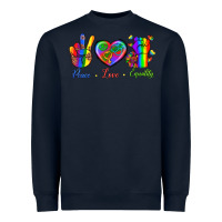Navy Peace Love Equality Heavyweight Sweatshirt - BundleAndBundleShop