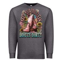 Charcoal Heather Keep your soul clean boots dirty Cowboy western Premium Sweatshirt - HowdyJamesFarm