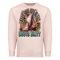 Pale Pink Keep your soul clean boots dirty Cowboy western Premium Sweatshirt - HowdyJamesFarm