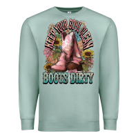 Seafoam Keep your soul clean boots dirty Cowboy western Premium Sweatshirt - HowdyJamesFarm