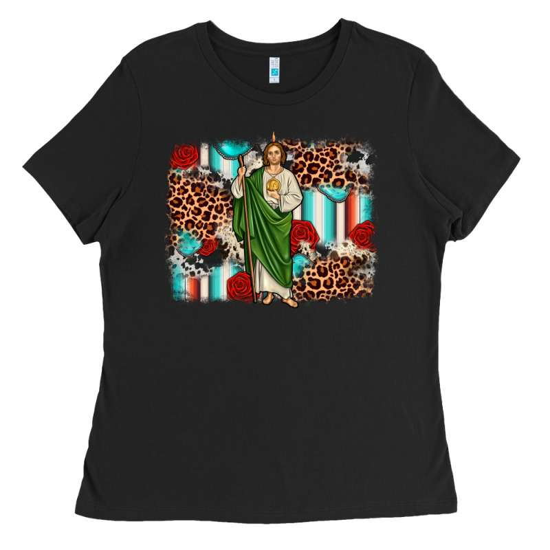 San Judas Leopard Cowhide Background Ladies Tee by JahusDesignShop | Teevron