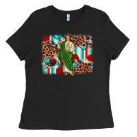 Black san judas leopard cowhide background Ladies Tee - JahusDesignShop