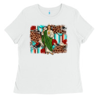 White san judas leopard cowhide background Ladies Tee - JahusDesignShop