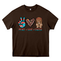 Chocolate Brown peace love easter Heavy Core Tee - JahusDesignShop