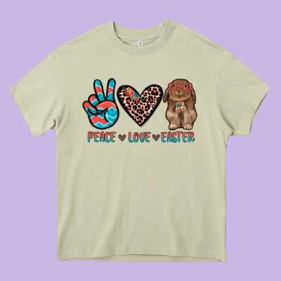 Peace Love Easter Heavy Core Tee Designed By Jahusdesignshop