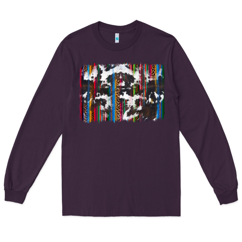 Cowhide, Leopard Serape Backgraund Long Sleeve Tee by JahusDesignShop | Teevron