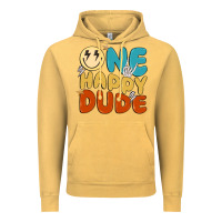 Vintage Mustard one happy dude Vintage Hoodie - MaliasSmallBusiness