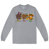 Heather Grey Peace Love Fiesta Long Sleeve Tee - BundleAndBundleShop