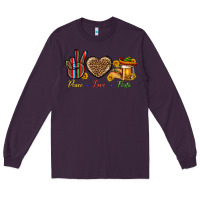 Plum Peace Love Fiesta Long Sleeve Tee - BundleAndBundleShop