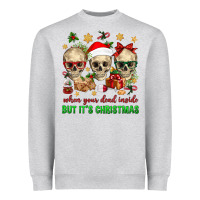 Heather Grey When Your Dead Inside But It's Christmas Heavyweight Sweatshirt - BundleAndBundleShop